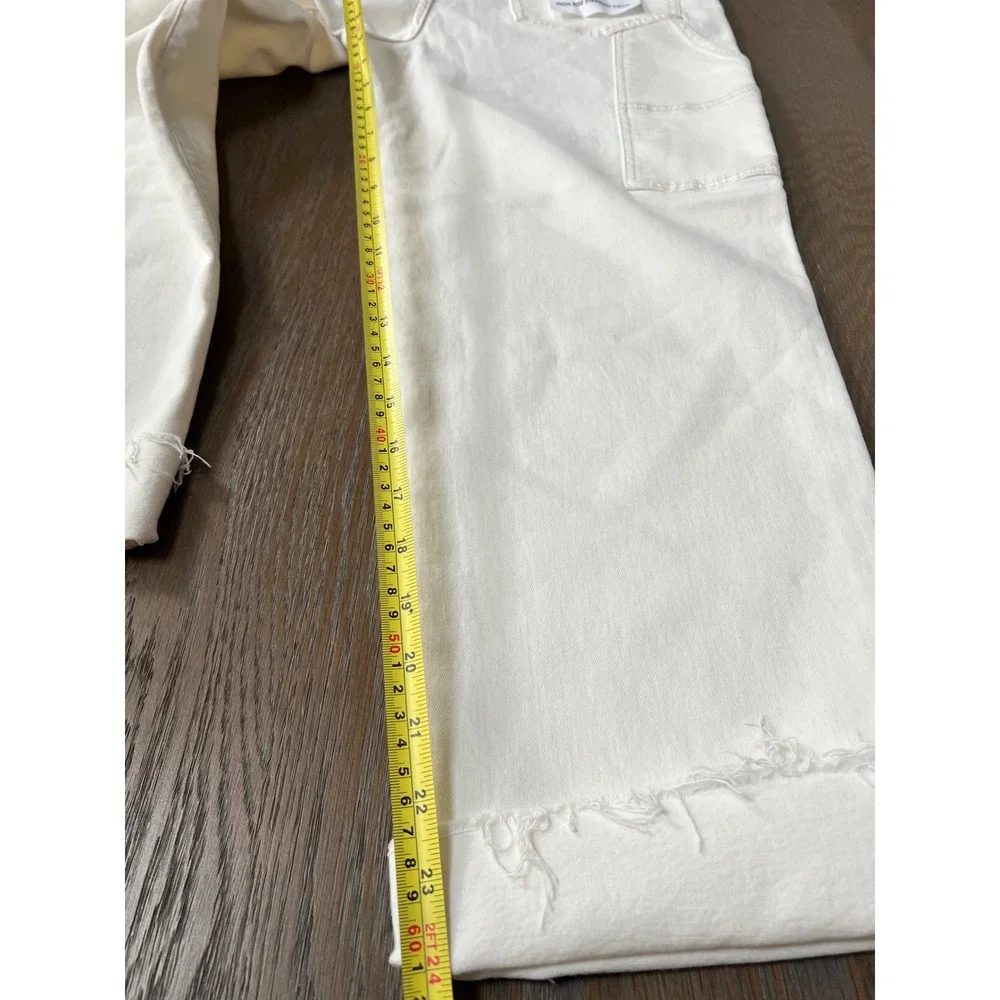 Daze Denim Sundaze Crop Off White Carpenter Straight Jeans 30
